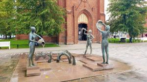 Fountain in Rostock on the Baltic in Germany