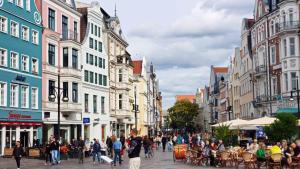Busy and fun Rostock, northern Germany