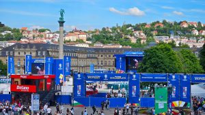 Getting ready for the Euros in Schlossplatz Stuttgart