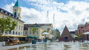 The pyramid is a grave in the main square of Karlsruhe