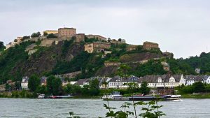 Ehrenbreitstein Fortress overlooking the Rhine and the Mosel, Koblenz, Germany