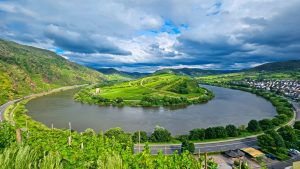 Not an island but a tight bend in the Mosel River, Germany