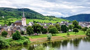 Bruttig-Fankel seen while cycling on the Mosel River in Germany