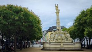 Beautiful 1750 Roccoco fountain restored after WWII. Trier