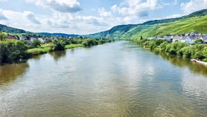 Views along the Mosel River while cycling with Helge and Elin