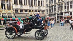 Horseless carriage in Grand-Place, Brussels Belgium