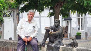 Mike with a new friend in Maastricht