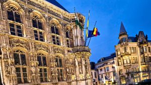 Town Hall, almost night time, in Ghent, Belgium