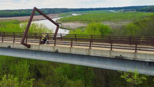 Jackie on Bridge over Des Moines River