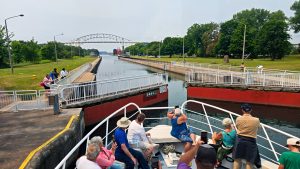 Entering the Canadian lock on a boat tour in Sault Ste Marie, Canada