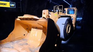 Fully Electric Loader in Sudbury Mine.