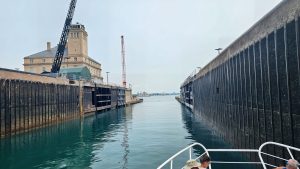 Leaving American Lock at Sault Ste, Marie, USA