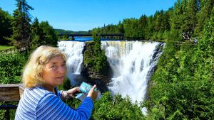 Jackie at Kakabeka Falls near Thunder Bay Ontario