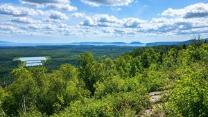 View from Mount McKay or Thunder Mountain in Ojibwe. Sleeping Giant across the water.