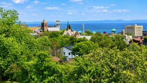 View over Thunder Bay with Sleeping Giant in the background