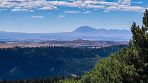 Sweet Grass Hills (mountains) in Montana as seen from Lookout Point in Cypress Hills Interprovincial Park