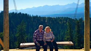 'Touch the Sky' swing at the Golden Skybridge park in BC