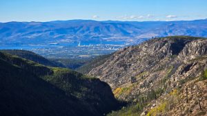 View of Kelowna, BC from Myra Canyon Trail