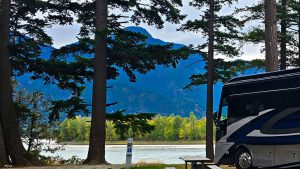 Our campground on the Fraser River in Hope BC
