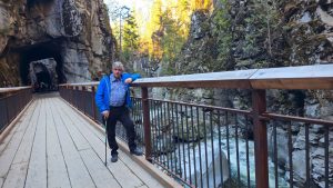 Mike touring the Othello Tunnels in Coquihalla Canyon Provincial Park, BC