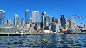 Seattle as seen from the bay. Space Needle over to the left, out of the picture.