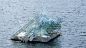 Iceberg sculpture in front of Oslo Opera House      