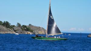 King and his sailboat: Risor, Norway   