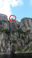 Pulpit Rock circled, Norway   