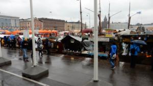 Boats in market square, Helsinki, Finland    