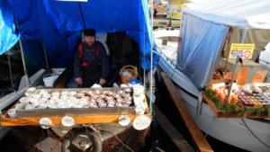 Boats in market square, Helsinki, Finland     